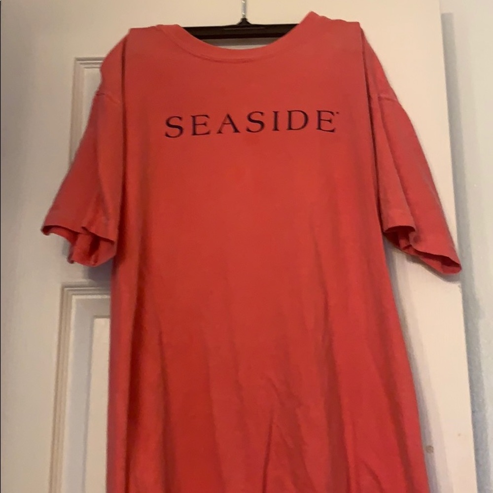 Orange and navy seaside shirt!